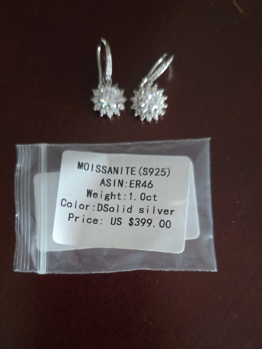Moissanite Sterling Silver White Flower Drop Earrings - S925